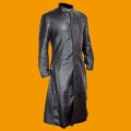 Stay Warm, Stay Stylish, Stay Neo with Neo Leather Long Trench Coat - Black. 