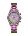 Guess Womens Multi-Color Stainless Steel Case Multi-Color Dial With Crystals Day+Date Multi-Color Stainless Steel Bracelet Watch-GW0483L5. 