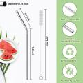 The Best Reusable Straws Steel Straw  for Iced Coffee,Cold Drinks, Stainless Steel Straws with Cleaning Brush, Reusable Straws 3 Piece. For children training. 