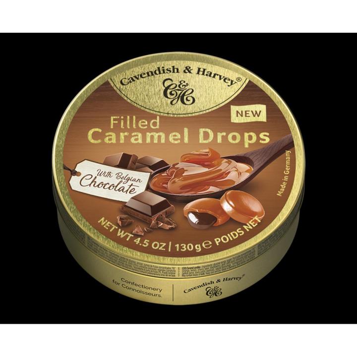 Cavendish & Harvey Caramel Drops Candy 130GM Tin Box