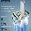 Floor Mop with Bucket, Flat Squeeze Mop Bucket System Cleaning Home Floor Cleaner In-Wash Scent. 