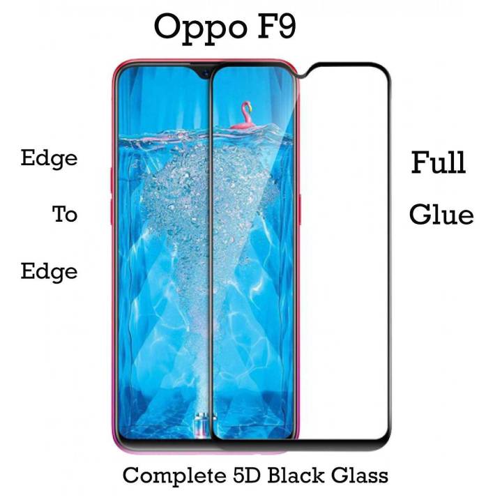 Oppo F9 Full Black 9D5D6D10D11D21D Tempered Glass Screen Protector Full Glue Edge To Edge For Oppo F9