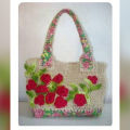 Handmade Woolen Bag Wool Hand Knit Colorful. 