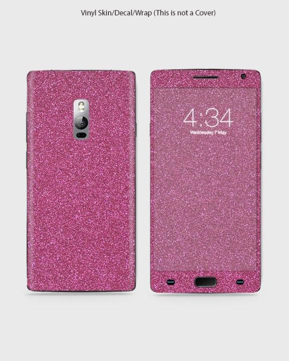 One%20Plus%202%20Phone%20Skin%20Front%20Back%20And%20Sides%20Petal%20Pink%20Glitter%20Texture%20Skin%20-%20Image%203