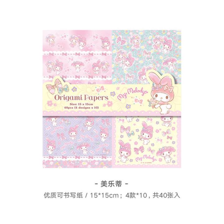 Kawaii My Melody Cinnamoroll Kuromi Cartoon Girl Heart Note Paper Anime Sanrioed Cute Posted-Its Notes Material Hand Book