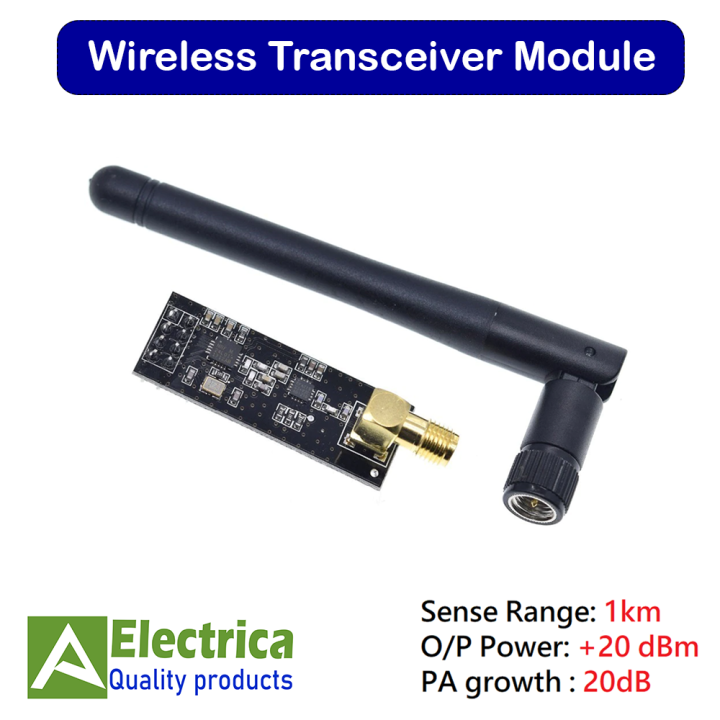 Wireless Transceiver Module with Antenna NRF24L01+PA+LNA Wireless Transceiver Module FZ0410 Wireless Transceiver Module by electrica
