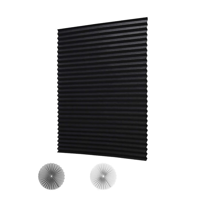 WEFILM Pleated Roller Blinds for Windows, Self-Adhesive Sunshade, Anti-UV, Heat Control, Blackout Curtains, Home Office, Available in Multiple Sizes and Colors
