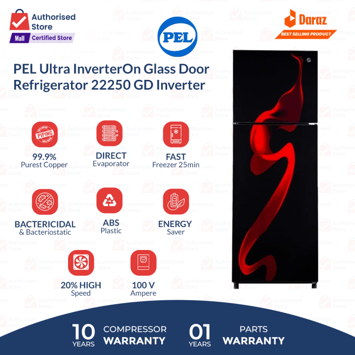 PEL Refrigerator Ultra InverterOn Glass Door Refrigerator 22260 GD Inverter with 10 Years Compressor Warranty  (100% Copper Condenser)