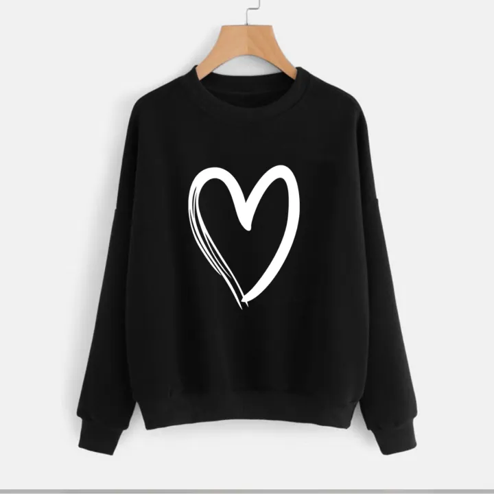 Heart%20Printed%20Design%20For%20Women%20Fleece%20Ribbed%20Cuff%20Sleeves%20Sweatshirt%20Top%20Best%20Quality%20Hoodies%20-%20Image%202