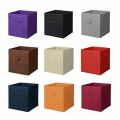 Pack of 4 Foldable Fabric Storage Box Square Bins Cloth Organizer Storage Baskets Folding Nursery Closet Drawer Features Dual Handles. 