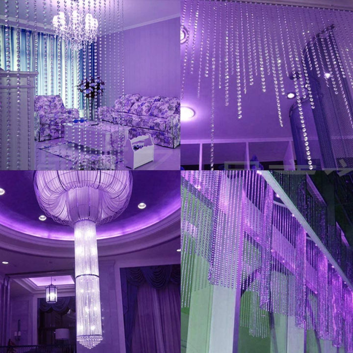 12 Pieces 30cm Clear Crystal Bead Strands 14mm Sparkly K9 Crystal Glass Octagon Beads Chandelier Lamp Bead Chain Hanging Ornament for DIY Christmas Tree Wedding Door Curtain Jewelry Decoration