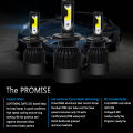 H4 1500W 225000LM COB Car LED Headlight Hi/Lo beam Bulbs Kit 6000K Black. 