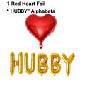 Romantic Foil Balloons Set With Golden Alphabets Foil Baloons & Red Heart Foil balloon For Anniversary & Birthday Decoration. 