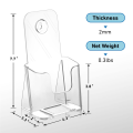Acrylic Brochure Holder Slant Back Design, Clear Display Stand, Plastic Table Stand Sign Holder 2 Pack Durable Easy to Use. 