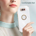 Biruiqu for Samsung Galaxy S8 Back Cover Luxury 6D Plating Frame Shiny Bling Phone Pounch Soft Silicone Square Phone Case. 