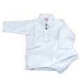 Infant / Newborn to 3 Month Round Neck White Shalwar Kameez. 