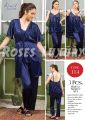 3-Pieces Bridal Nightwear For Girls & Women - 3 Pcs Bridal Robe Long Gown Set for Women Shirt + Touser Set for Women Ladies Sleep Wear Night Wear (Complete Sleeping Suit) for Women and Girls. 