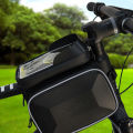 MeterMall Bicycle Frame Bag Carbon Pattern Waterproof Scratch-resistant Reflective Touch Screen Mountain Bike Mobile Phone Bag. 