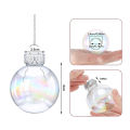 Small Santa Figurines Ornament Hooded Transparent Plastic Christmas Ball with Lanyard Festive Xmas Ornament for Party Home Decor Christmas Ball Ornament. 