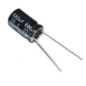 10pcs 680uF 25V Electrolytic Capacitor 680uF 25V Electrolytic Capacitor