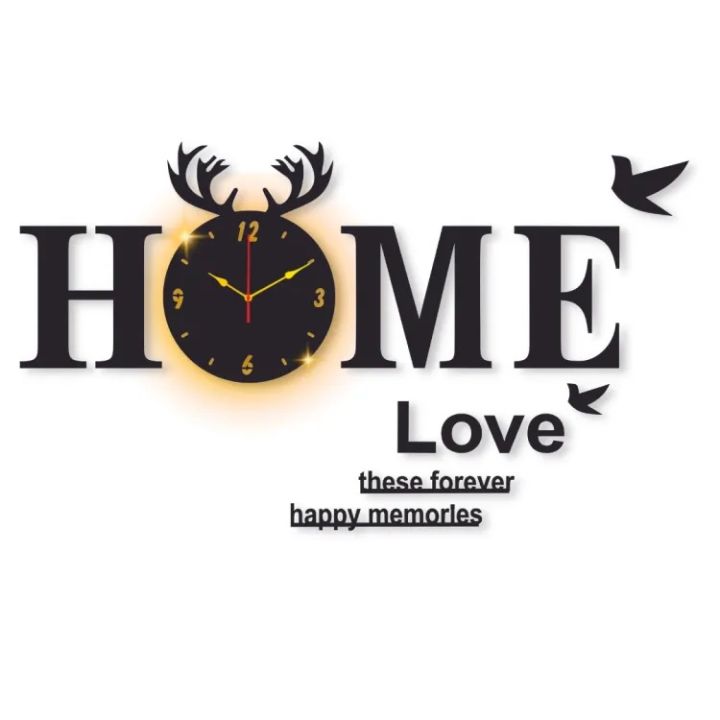 Decor Club wooden Wall Clock 3D Wooden Watch DIY Design Decoration HOME With Birds Numeral Quartz For Home Decor Living Room And Offices And For Gifts