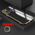 Biruiqu for Tecno Camon 15 Back Cover Luxury 6D Plating Frame Shiny Bling Phone Pounch Soft Silicone Square Phone Case. 
