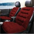 Universal Front Car Seat Cushion with Straps – Soft Velvet Fabric for Extra Comfort (21 x 43 Inches). 
