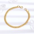 【HOT】 Punk Cool Style Gold Color Simple Chain Bracelet For Men. 