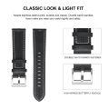 For Realme Watch 3/Amazfit GTR4/4 Pro Universal Grooved Leather Watch Band. 