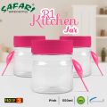 Durable Clear Plastic Food Storage Containers - Safari Mini Container 3 Set + 3 Spoons | Screw Lids | Kitchen Cabinet Pantry Containers for Spices, Herbs, Coffee, Tea | R1 Kitchen Jar 550ml. 