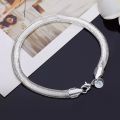 New Trendy Silver Stainless Steel Snake Chain Bracelet for Boys and Girls- Order Studio. 