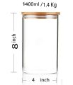 AKHPAL 12 PIECES Glass Food Storage Containers Set,  1400ML Spice Jar Set, kitchen Jars with Bamboo Airtight Lids and Labels, Clear Food Storage Containers for Pantry for Sugar, Salt.... 