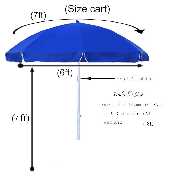 AL-Majeed Traders Garden Umbrella Outdoor Big Size Heavy Duty Garden Umbrella Diameter (6 Feet) Patio Umbrella for Hotels, restaurants, Beach (72 inch/6ft)