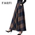 Farfi Elegant Skirt Side Pockets Women Autumn Winter Printed Long Skirt. 