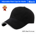 China Made Plain Caps for Adults Plain P Caps with Curved Brim Black and Gray Cap for Men and Women with Adjustable Buckle on Back. 