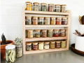Wood Spice Rack Countertop 45cm | Kitchen Storage | Wall Spice Shelf Organizer. 