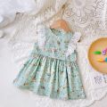 Princess Lace Baby Girls Sleeveless Dress Cute Flower Cotton Infants Kids Girls Dresses Summer. 
