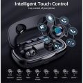 Wireless  Bluetooth Earphones/Headphones, 180H Playtime Ear Buds IPX8 Waterproof Bluetooth Earphones, in-Ear Headphones with LED Display Touch Control for Sport/Work Model U-AIR4(Black). 