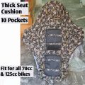 Stylish & Fancy Bike seat cover with extra thick foam cushion &  10 pockets for all 125cc cover,  all 70cc bike cover, honda  cover, suzuki cover, motorcycle cover bike accessories motorcycle accessories,  motor bike accessories bike decoration. 
