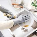 Silicone Dishwashing Gloves - Dishwashing Cleaning Gloves Magic Silicone Rubber Dishwashing Gloves for Household Scrubber Kitchen Clean Tool Scrub/Silicone Gloves/Washing Gloves/Dishwashing/Silicone gloves/Silicone gloves heat resistant/Silicone glove. 