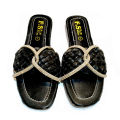 New 2025 Eid Collection Elegant Design Stylish Wear Flat Sandal for Women and Girls by Nagra Shoes - NS-50014- Black. 