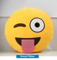 Yellow Emoji Cotton Filled Pillow Soft Plush Cushion for Home Decor. 