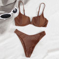 Green Home Women Bikini Set Slim Fit V Neck Backless Women Bathing Suit. 
