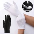 Men's New Solid White Tuxedo Gloves Party Festive Wedding Ceremony Formal Uniform Guard Band Butler Protection Etiquette Mittens. 