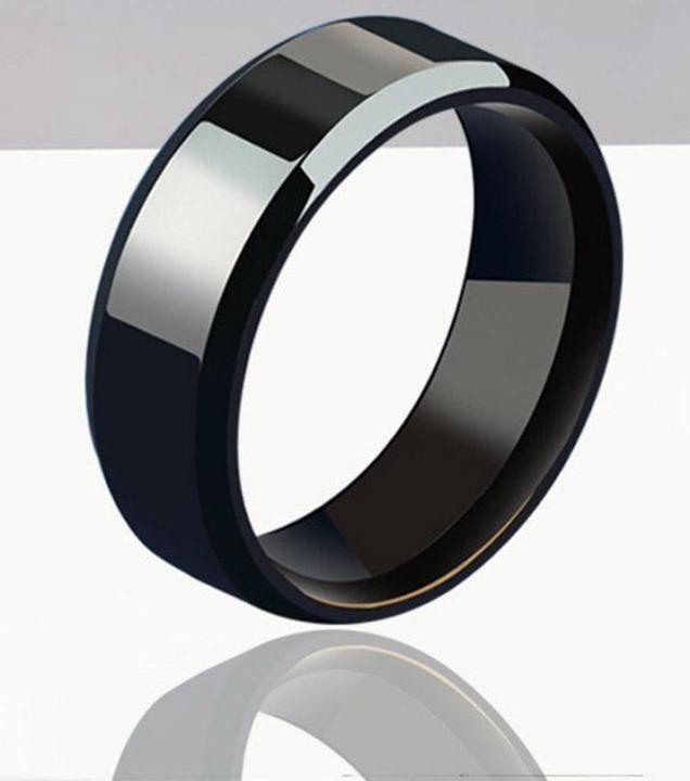 Stainless%20Steel%20Rings%20for%20Unisex%20/%20Cool%20Simple%20Band%208MM%20Width/%20Black%20Ring%20-%20Image%204