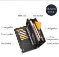 New Luxury Business Bifold Men's Leather Wallet With Zipper Pocket for Mobile and ATM Card Holder Slots Multifunctional Purse For Man Clutch Bag in Black and Brown. 