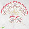 Customized Dua e Khair Mithai Cupcake Toppers Pack of 10 Engagement Topper for Wedding Party Celebration. 