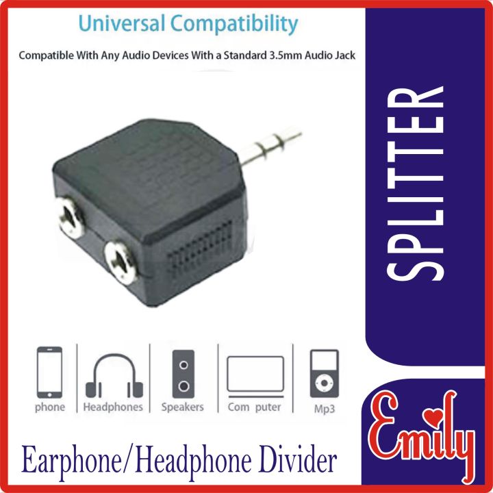 Earphone/Headphone%203.5mm%20Audio%20Splitter/Divider%20Dual%20Audio%20Line%20Headset%20Jack%20Earphone%20Splitter%20One%20In%20Two%20Couples%20Lovers%20Adapter%20For%20MP3%20MP4%20Portable%20Media%20Player%203.5mm%20-%20Image%202