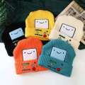 Winter Male and Female Adult Korean Version Of Adventure Time BMO Cartoon Thickened Warm Woolen Hat. 