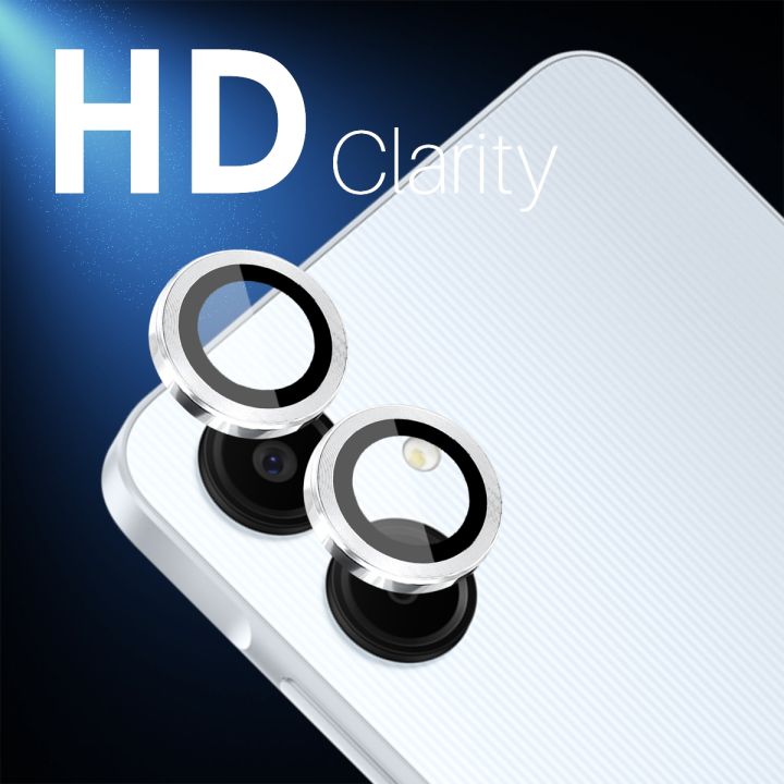 Tempered Glass Camera Lens Protector for Samsung Galaxy A06 Alloy Metal Ring Guard